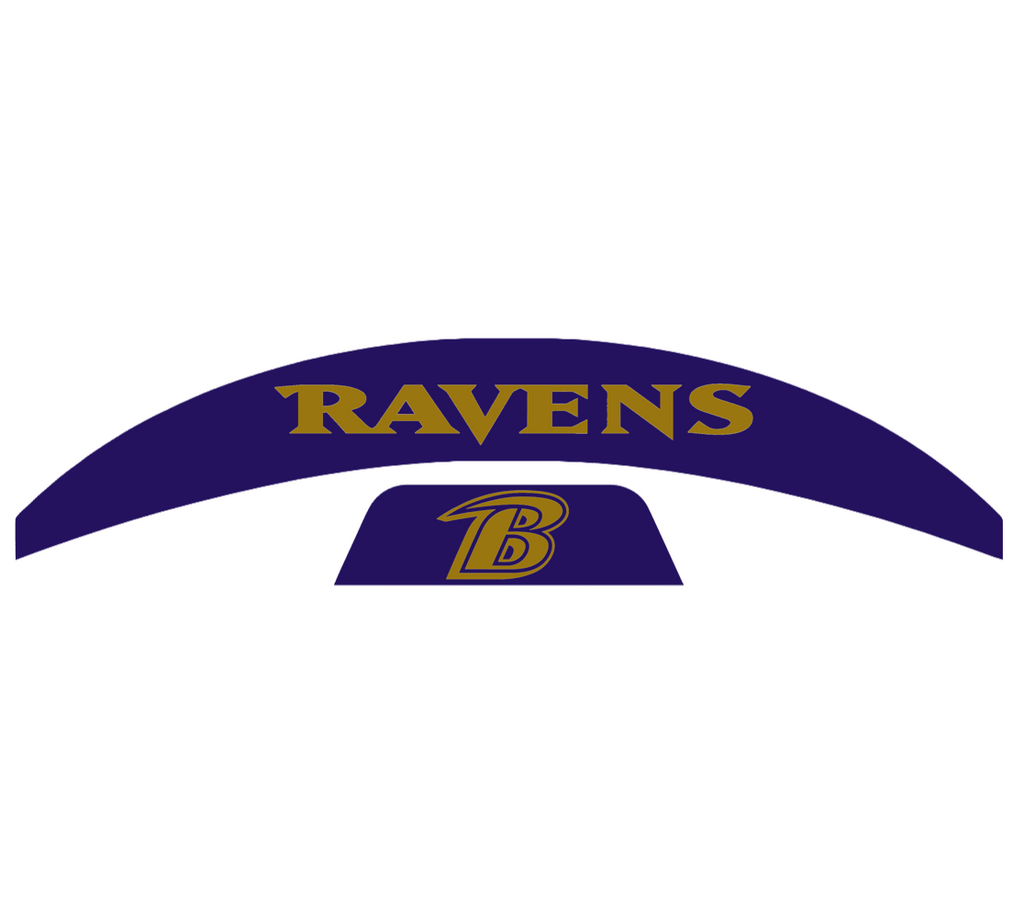 Baltimore Ravens MIDI Mid Size SpeedFlex Football Helmet Front & Back Bumper Decal Set - Pick Color