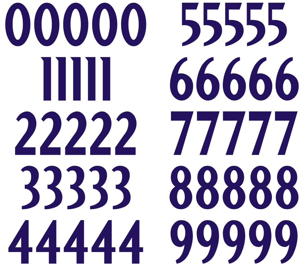 Baltimore Ravens Jersey Style Vinyl Number Decal Sheet Set of 50 #0-9 - Pick Color & Size