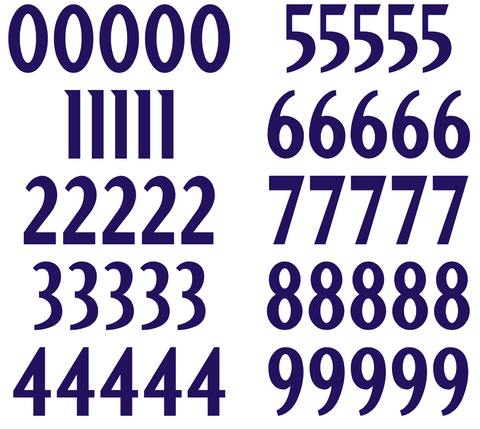 Baltimore Ravens Jersey Style Vinyl Number Decal Sheet Set of 50 #0-9 - Pick Color & Size
