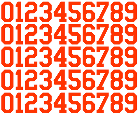 Baltimore Orioles Baseball Helmet Jersey Style Vinyl Number Decal Sheet Set of 50 #0-9 - Pick Color & Size