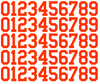 Baltimore Orioles Baseball Helmet Jersey Style Vinyl Number Decal Sheet Set of 50 #0-9 - Pick Color & Size