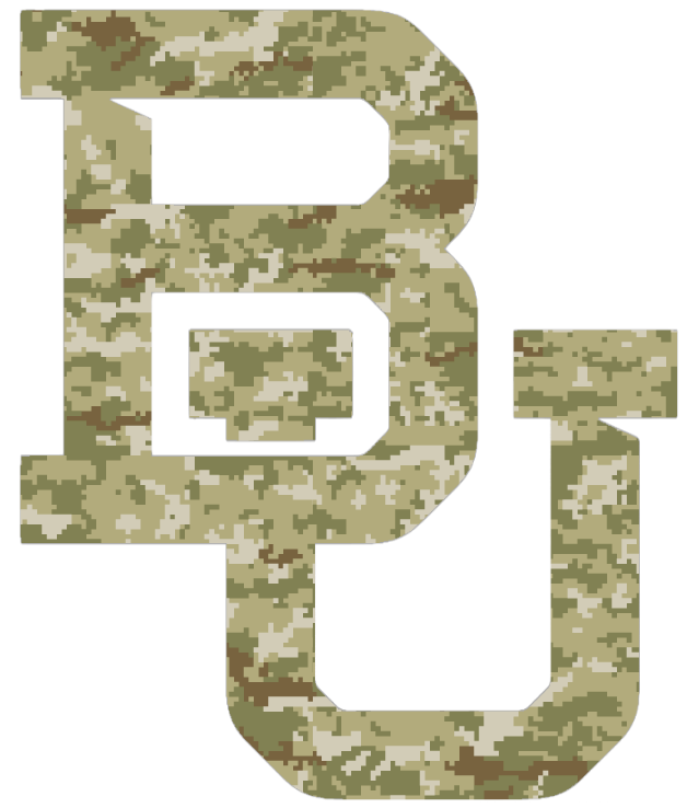 Baylor Bears Team Logo Salute to Service Camouflage Camo Vinyl Decal PICK SIZE