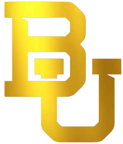 Baylor Bears GOLD CHROME MIRROR Team Logo Premium DieCut Vinyl Decal PICK SIZE