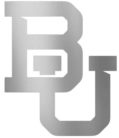 Baylor Bears SILVER CHROME MIRROR Team Logo Premium DieCut Vinyl Decal PICK SIZE