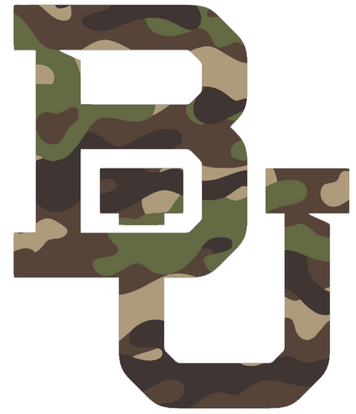 Baylor Bears Woodland Camo Camouflage Team Logo Premium DieCut Vinyl Decal PICK SIZE