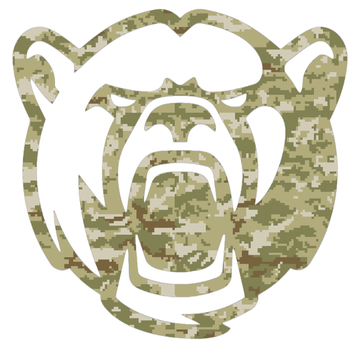 Baylor Bears Mascot Logo Salute to Service Camouflage Camo Vinyl Decal PICK SIZE