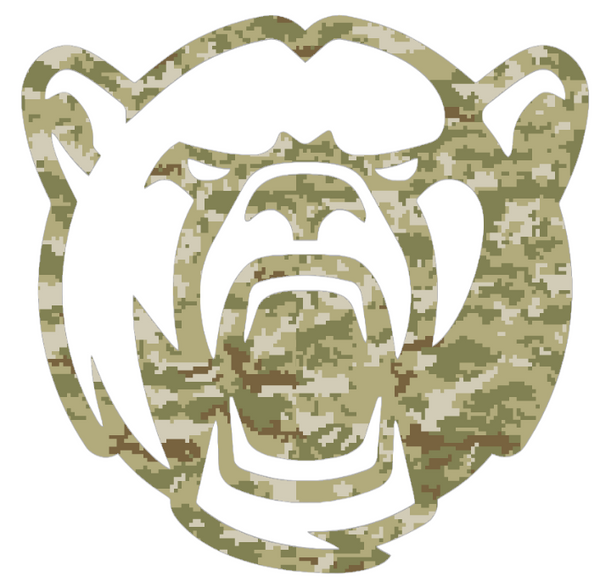 Baylor Bears Mascot Logo Salute to Service Camouflage Camo Vinyl Decal PICK SIZE