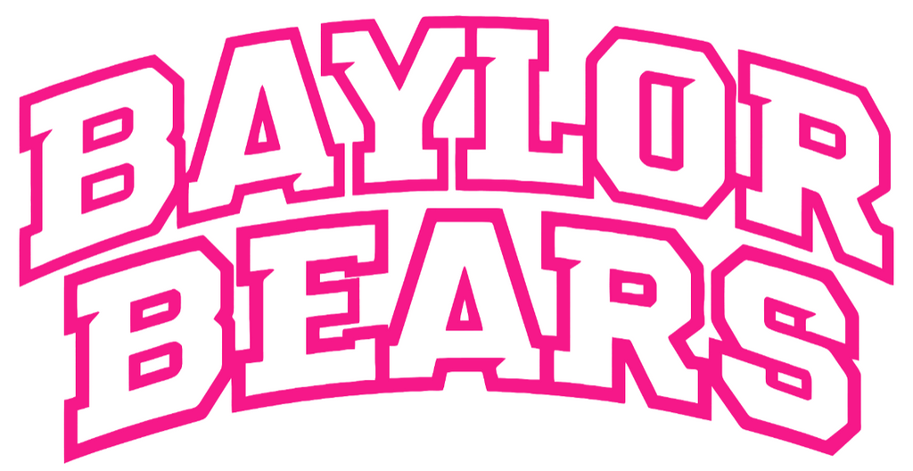 Baylor Bears Hot Pink Team Name Logo Premium DieCut Vinyl Decal PICK SIZE