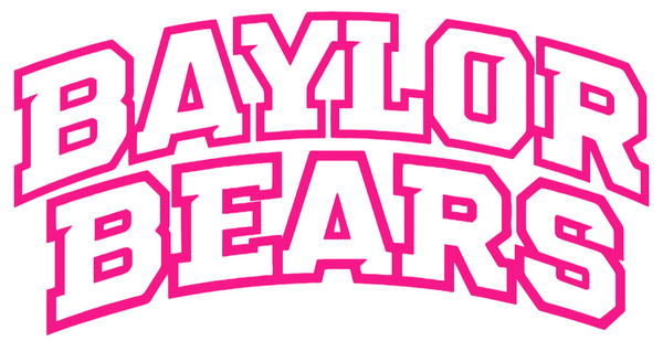 Baylor Bears Hot Pink Team Name Logo Premium DieCut Vinyl Decal PICK SIZE