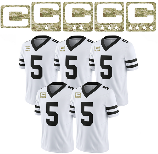 Camo Salute to Service Camouflage Captain C w/ Stars Thermal Iron On - Football Jersey Patch Style Premium DTF Iron On