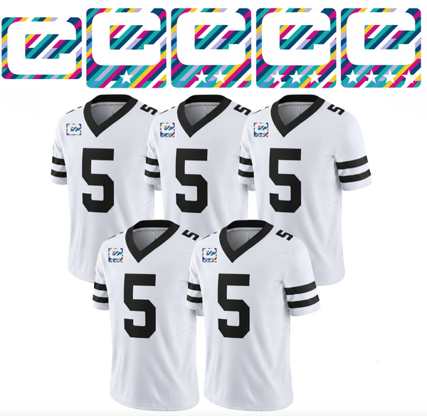 Crucial Catch Cancer Captain C w/ Stars Thermal Iron On - Football Jersey Patch Style Premium DTF Iron On