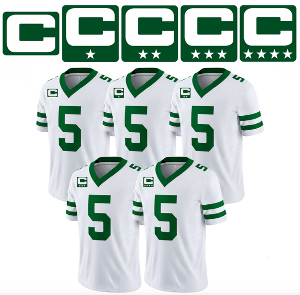 Green Captain C w/ Stars Thermal Iron On - Football Jersey Patch Style Premium DTF Iron On