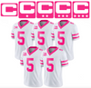 Hot Pink Captain C w/ Stars Thermal Iron On - Football Jersey Patch Style Premium DTF Iron On