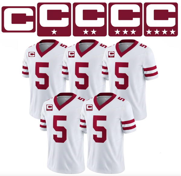 Maroon Captain C w/ Stars Thermal Iron On - Football Jersey Patch Style Premium DTF Iron On