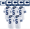 Navy Blue Captain C w/ Stars Thermal Iron On - Football Jersey Patch Style Premium DTF Iron On