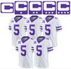 Purple Captain C w/ Stars Thermal Iron On - Football Jersey Patch Style Premium DTF Iron On