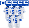 Royal Blue Captain C w/ Stars Thermal Iron On - Football Jersey Patch Style Premium DTF Iron On