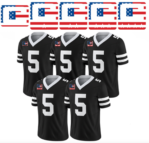 USA Flag Stars & Stripes Captain C w/ Stars Thermal Iron On - Football Jersey Patch Style Premium DTF Iron On