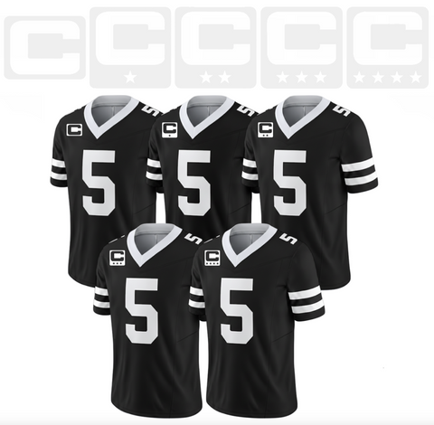 White Captain C w/ Stars Thermal Iron On - Football Jersey Patch Style Premium DTF Iron On