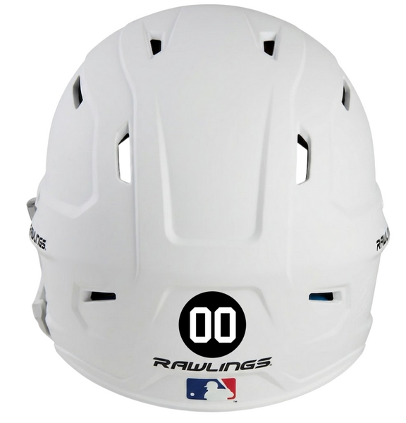 Baseball Softball Helmet Memorial Memorandum Black Circle Vinyl Decal - Customize Number & Color