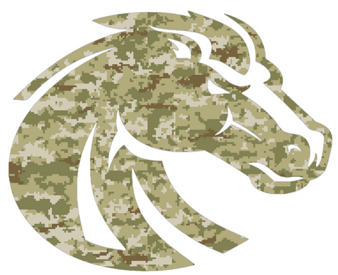 Boise State Broncos Team Logo Salute to Service Camouflage Camo Vinyl Decal PICK SIZE