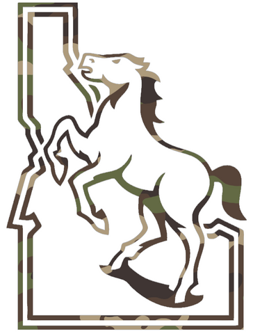 Boise State Broncos Woodland Camo Camouflage Retro Logo Premium DieCut Vinyl Decal PICK SIZE