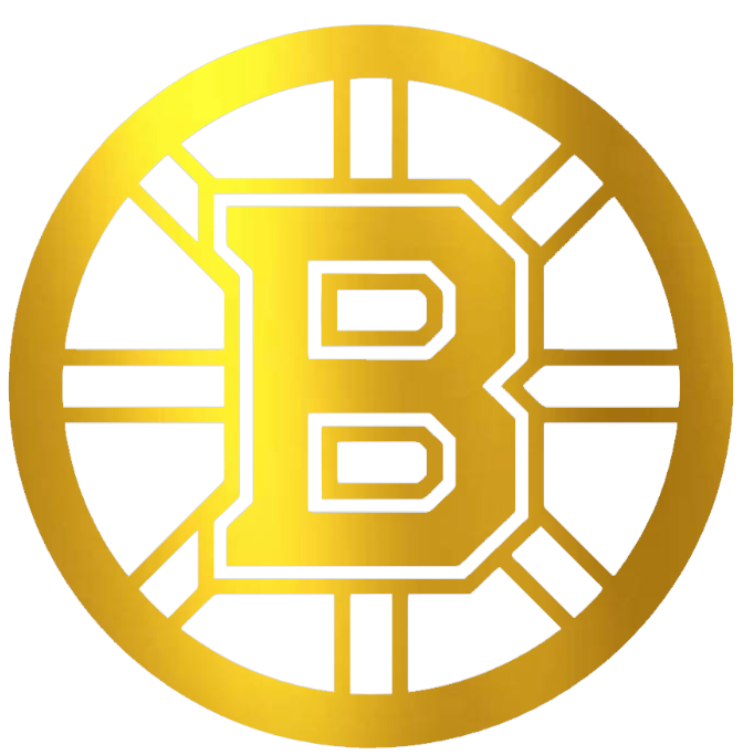 Boston Bruins GOLD CHROME MIRROR Team Logo Premium DieCut Vinyl Decal PICK SIZE