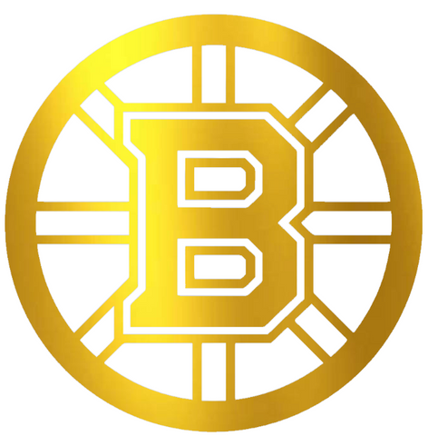 Boston Bruins GOLD CHROME MIRROR Team Logo Premium DieCut Vinyl Decal PICK SIZE