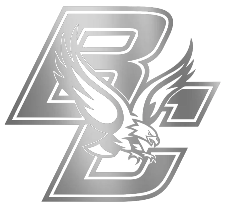 Boston College Eagles SILVER CHOME MIRROR Team Logo Premium DieCut Vinyl Decal PICK SIZE