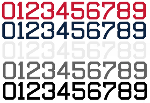 Boston Red Sox Baseball Helmet Jersey Style Vinyl Number Decal Sheet Set of 50 #0-9 - Pick Color & Size