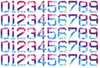 Boston Red Sox Baseball Helmet Jersey Style Vinyl Number Decal Sheet Set of 50 #0-9 - Pick Color & Size