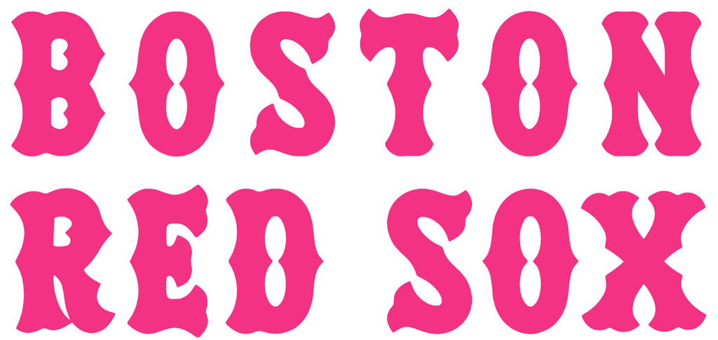 Boston Red Sox HOT PINK Team Name Logo Logo Premium DieCut Vinyl Decal PICK SIZE