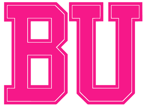 Boston University Terriers Hot Pink Team Logo Premium DieCut Vinyl Decal PICK SIZE