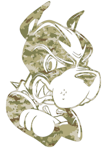 Boston University Terriers Mascot Logo Salute to Service Camouflage Camo Vinyl Decal PICK SIZE