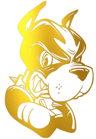 Boston University Terriers GOLD CHROME MIRROR Mascot Logo Premium DieCut Vinyl Decal PICK SIZE