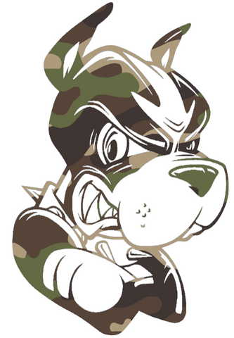 Boston University Terriers Woodland Camo Camouflage Mascot Logo Premium DieCut Vinyl Decal PICK SIZE