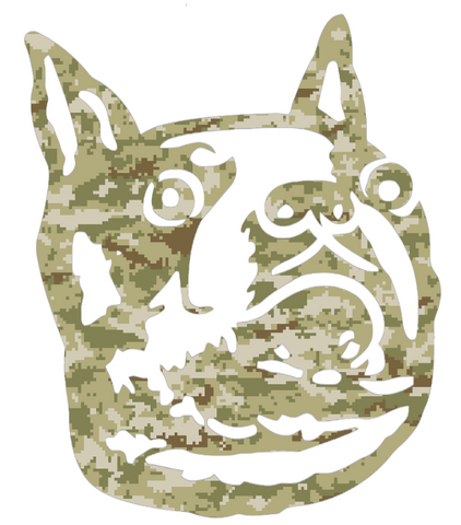 Boston University Terriers Retro Throwback Logo Salute to Service Camouflage Camo Vinyl Decal PICK SIZE