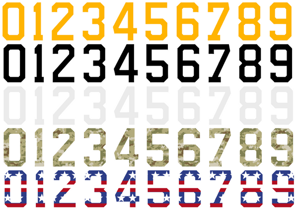 Boston Bruins Helmet Jersey Style Vinyl Number Decal Sheet Set of 50 #0-9 - Pick Color & Size