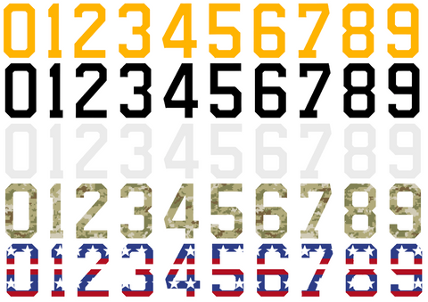 Boston Bruins Helmet Jersey Style Vinyl Number Decal Sheet Set of 50 #0-9 - Pick Color & Size