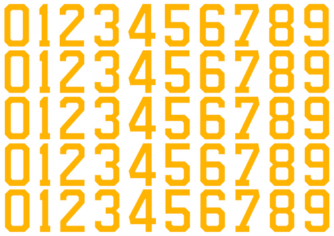Boston Bruins Helmet Jersey Style Vinyl Number Decal Sheet Set of 50 #0-9 - Pick Color & Size