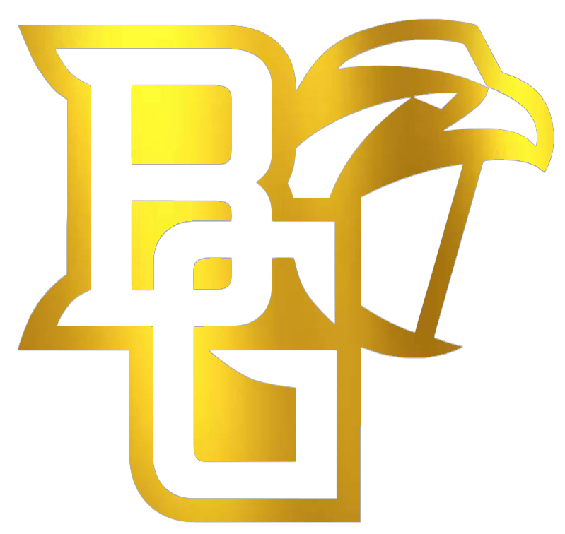 Bowling Green Falcons GOLD CHROME MIRROR Team Logo Premium DieCut Vinyl Decal PICK SIZE