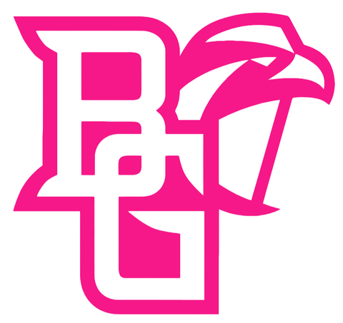 Bowling Green Falcons Hot Pink Team Logo Premium DieCut Vinyl Decal PICK SIZE