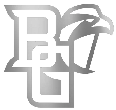 Bowling Green Falcons SILVER CHROME MIRROR Team Logo Premium DieCut Vinyl Decal PICK SIZE