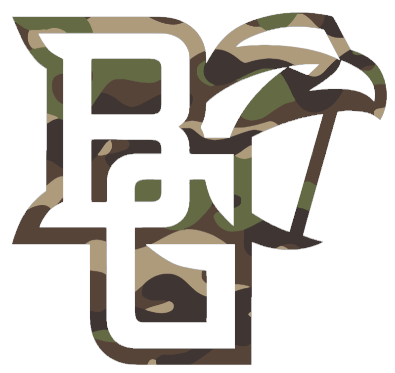 Bowling Green Falcons Woodland Camo Camouflage Team Logo Premium DieCut Vinyl Decal PICK SIZE