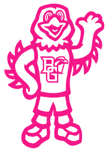 Bowling Green Falcons Hot Pink Freddie Mascot Logo Premium DieCut Vinyl Decal PICK SIZE