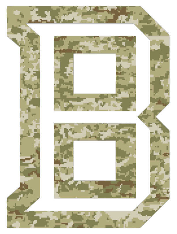 Bradley Braves Alternate B Logo Salute to Service Camouflage Camo Vinyl Decal PICK SIZE