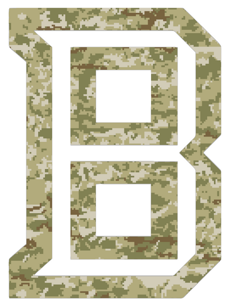 Bradley Braves Alternate B Logo Salute to Service Camouflage Camo Vinyl Decal PICK SIZE