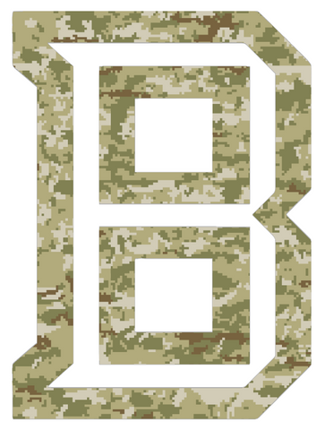 Bradley Braves Alternate B Logo Salute to Service Camouflage Camo Vinyl Decal PICK SIZE