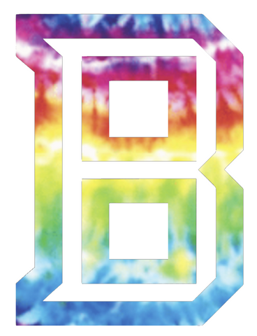 Bradley Braves Alternate B Logo Crucial Catch Cancer Tie Dye Vinyl Decal PICK SIZE