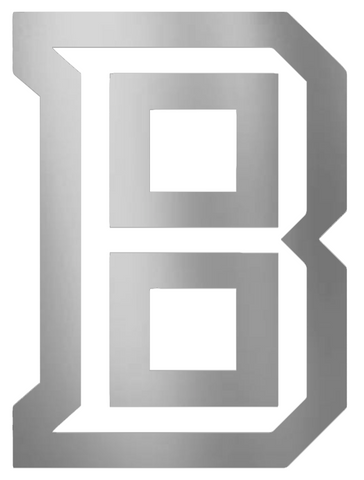 Bradley Braves SILVER CHROME MIRROR Alternate B Logo Premium DieCut Vinyl Decal PICK SIZE